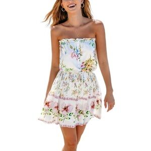 Cupshe Strapless Floral Dress - Multicolor